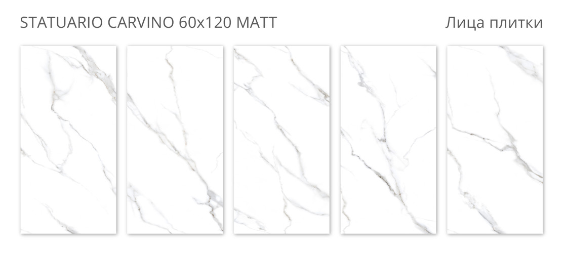 Керамогранит Staro Velvet Statuario Carvino Matt 60x120