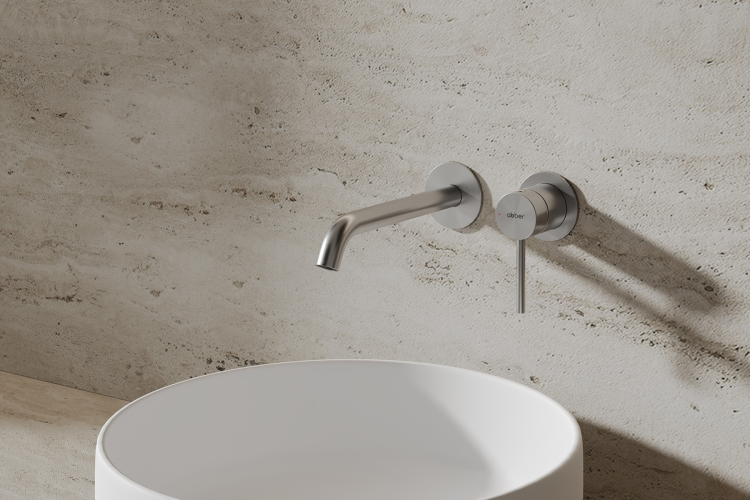 Смеситель ABBER Wasser Kreis 316 AF8112BST-M для раковины скрытого монтажа, сталь брашированная