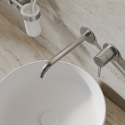 Смеситель ABBER Wasser Kreis 316 AF8112BST-M для раковины скрытого монтажа, сталь брашированная