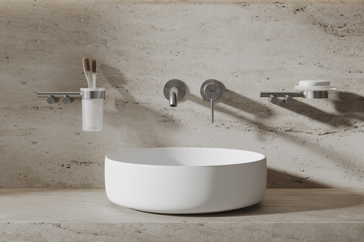 Смеситель ABBER Wasser Kreis 316 AF8112BST-M для раковины скрытого монтажа, сталь брашированная