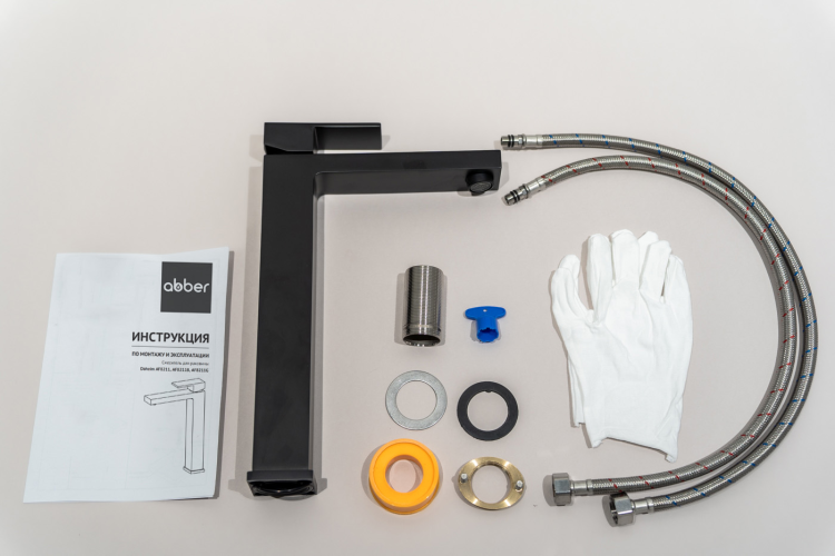 Смеситель ABBER Daheim AF8211B для раковины, черный матовый