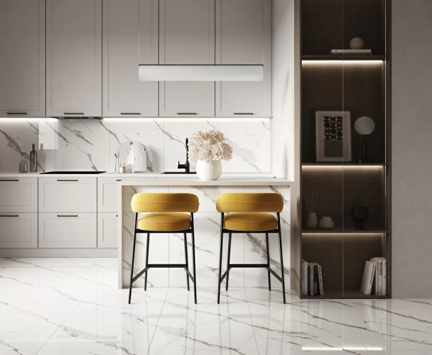 Керамогранит Ceradim х9999305451 Calacatta Sharp Silver Белый Матовый 80х80